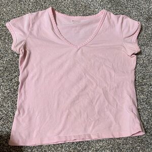 No Boundaries Light Pink V-Neck Short Sleeve Tee